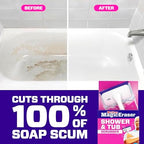 Mr. Clean Magic Eraser Shower & Tub Scrubber, Bathroom Cleaner, All in One Bathroom Cleaner, Lemon Starter Kit, 2 Scrubber, 5 Foaming Magic Erasers, 1 Whole Home Extra Durable Magic Eraser - Image 4