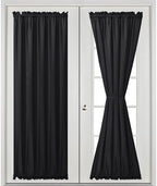 Hiasan French Door Curtains for Small Window, Black, 52W x 72L, 1 Panel - Image 2