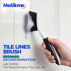 Holikme Cleaning Brush Set for Household Use, Scrub Brush, Kitchen Brush, Tile Lines Brush for Bathroom, Floor, Tub, Shower and Kitchen Surface (Charcoal) - Image 4