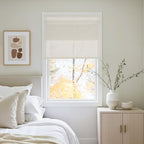 NICETOWN Linen Farmhouse French Door Curtain No Drill Blinds for Windows, Ivory Solid Cordless Blinds for Farmhouse Door Window Covering with Light Filgtering, W28 x L64, 1Pc by NICETOWN