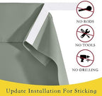 NICETOWN Greyish Green Blackout French Door Curtain for Glass Privacy - Image 3