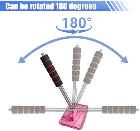 Car Windshield Cleaner Tool, Retractable Rearview Mirror Brush with Extendable Handle, Microfiber Window Washing Pad, Portable Auto Glass Wiper for Car Home Office(Pink) - Image 5