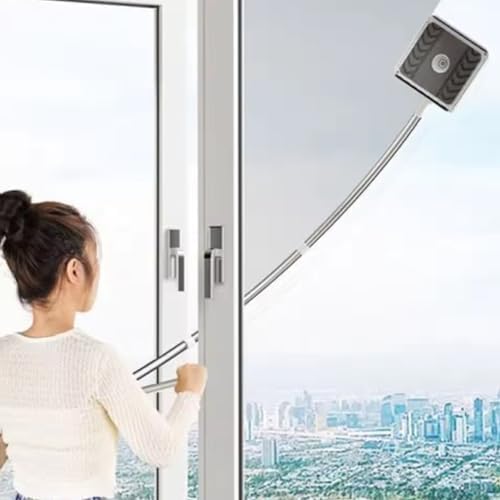 Outside Window Cleaner: U-Shaped Telescopic Safe Double Sided Window Cleaner, 2 in 1 Sponge Squeegee Equipment for High Floor Mirrors Doors - Image 4