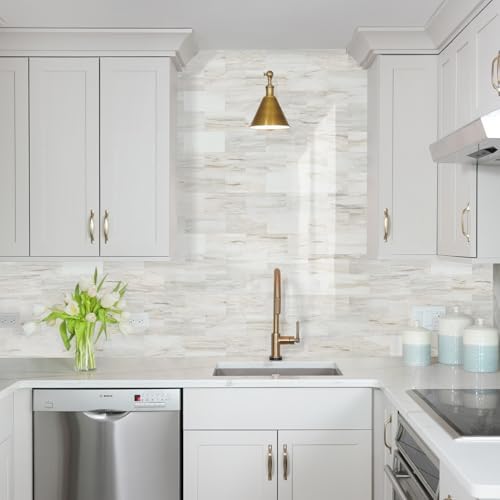 STICKGOO 10-Sheet Peel and Stick Backsplash on Subway Tile, Eurasia Biege - Image 6
