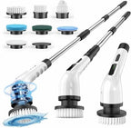 Electric Spin Scrubber, Cordless Cleaning Brush Scrubber for Home, 8 Replaceable Brush Heads, 3 Adjustable Size, 2 Speeds for Bathroom Shower Bathtub Glass Car, Gift for Holidays Birthday by Unknown
