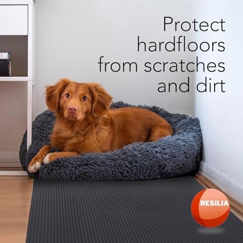 RESILIA Black Plastic Floor Runner - Embossed Wide Rib Waterproof Vinyl, Heavy Duty Protector Mat for Indoor Hardwood, Hard Floors, Garage, Entryway, Kitchen, & Outdoor Use, 15" x 48", Made in USA - Image 4