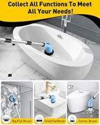 Electric Spin Scrubber for Bathroom, Shower Scrubber with Long Handle - Image 4