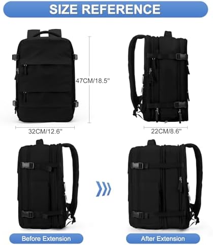 coofay Expandable Backpack For Traveling On Airplane Carry On Backpack For Women Men Airline Approved Personal Item Bag For Airlines Gym Bag For Women With Shoe Compartment - Image 2