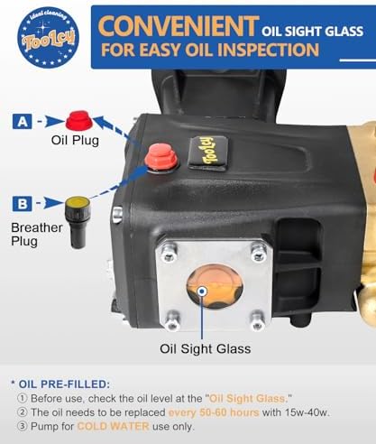 TOOLCY 1" Shaft Pressure Washer Pump 4200 PSI with Adjustment Unloader - Image 5