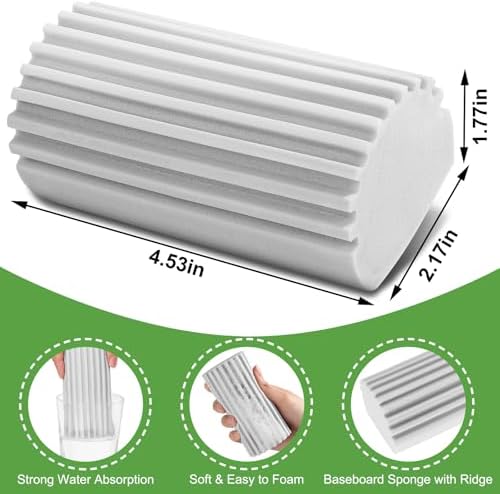 Jeymei Damp Clean Duster Sponge,4Pcs Grey Dust Sponge for Cleaning - Image 2