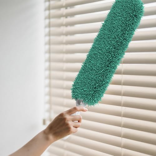 Microfiber Duster with Handle and Washable Duster Head, Dusters for Cleaning,Green, Reusable Cleaning Tool,2PCS - Image 2