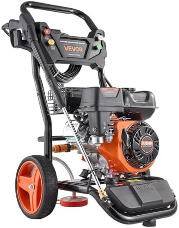VEVOR Gas Pressure Washer, 3600 PSI 2.6 GPM, Gas Powered Pressure Washer with Copper Pump, Spray Gun and Extension Wand, 5 Quick Connect Nozzles, for Cleaning Cars, Homes, Driveways, Patios by VEVOR