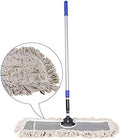 24" Industrial Cotton Floor Dust Mop with adjustable Steel Handle - Commercial Mops for Hardwood, Tiles, Laminate, Vinyl, Garage epoxy, Bamboo surface cleaning and Flooring Push Dust Broom by JINCLEAN