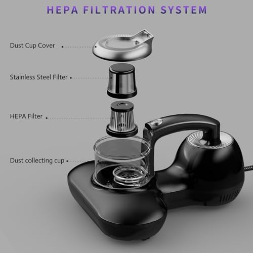 Hersven Mattress Vacuum Cleaner, Handheld UV Bed Vacuum Cleaner 16KPa & 12800 Vibrations Per/Min Upgraded Effectively Clean Up Bed, Pillows, Cloth Sofas, Carpets and Ther Fabric Surfaces - Image 5