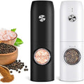 Electric Salt and Pepper Grinder Set, Rechargeable Automatic Salt and Pepper Shakers, Adjustable Coarseness Pepper Grinder with Led, Kitchen Appliances Gifts for Mom(Blackwhite) by FRTONYI