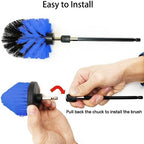 8 PackDrill Brush Attachment Set, 1/4in Power Scrubber Brush + Extend Long Rod, Brush Drill Attachment, Power Cleaning Scrub Brush for Bathroom, Tub, Tile, Corner（Blue） - Image 5
