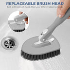 SetSail 4-in-1 Tile Tub Floor Scrubber with V-Shaped Grout Brush, Gray - Image 5