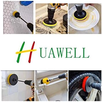 HUAWELL Drill Brush Power Scrubber Cleaning Brush with 2 Extended Attachment Set Kit for Grout, Floor, Tub, Shower, Tile, Bathroom and Kitchen Surface (Yellow) - Image 4