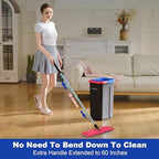 JOYMOOP Flat Mop System, Microfiber Mop and Bucket Set, Black, Floor & Wall Cleaning Mop for Home & Commercial Use, 60" Long Handle, Includes 5 Washable Pads - Image 5
