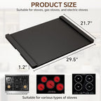 Noodle Board Stove Cover Wood(Ready to Use), Stove Top Covers for Electric Stove, Gas Stove, Wooden Decorative Rustic Kitchen Serving Tray, for Range Stovetop, Cooktop, 30'' * 22'', Black - Image 2