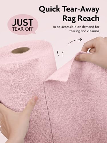 Fantasticlean Microfiber Cleaning Cloth Roll- 30 Sheets, 12" x 12" (Pink) - Image 2