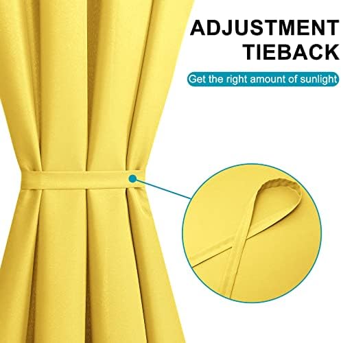 Hiasan French Door Curtains Privacy, Yellow, 24W x 72L, 1 Panel - Image 4