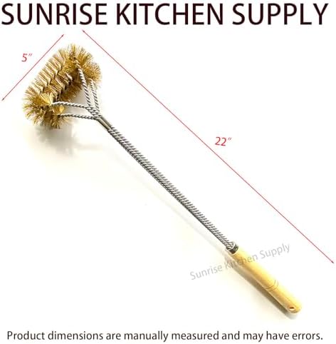 SUNRISE Fryer Brush with Long Handle (Brass, Double Brush) - Image 5
