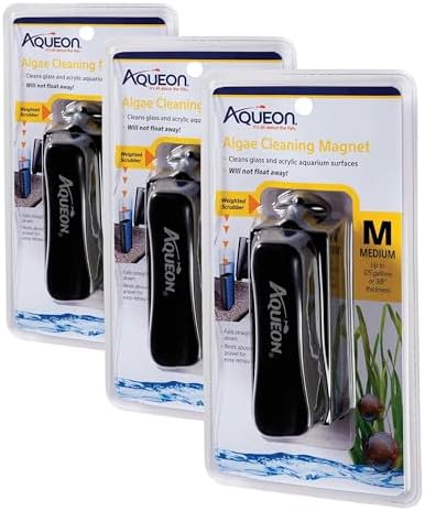 Aqueon Aquarium Algae Scraper, Fish Tank Cleaning Magnets for Glass/Acrylic, Medium (Pack of 3) by Aqueon
