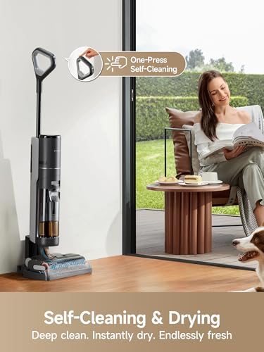 DREAME H12 PRO Vacuum Mop, Wet Dry Vacuum Cleaner for Hard Floor, Vacuum and Mop at The Same Time for Wet & Dry Messes, Auto Self-Cleaning, Edge to Edge Cleaning with Hot Air Drying - Image 4
