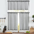 jinchan Lien Tier Curtains and Valances, 26x24, 3 Panels, Grey by JINCHAN