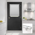 DEZ FURNISHINGS Cordless No Tools No Drill 1.5" Magnet Light Filtering Shades for Metal Doors, 26" W x 72" H, Gray Cloud by DEZFurnishings