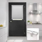 DEZ FURNISHINGS Cordless No Tools No Drill 1.5" Magnet Light Filtering Shades for Metal Doors, 27" W x 72" H, Gray Cloud by DEZFurnishings
