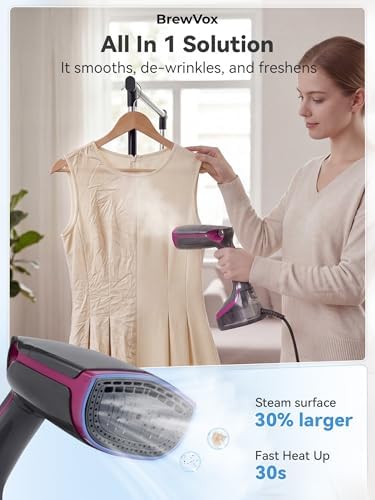 Handheld Steamer for Clothes, 5000Pa Suction Vacuum Steamer & Iron for Garment Grip, Wrinkle Remove, 12 Oz Large Tank, Travel Dual Voltage - Image 3