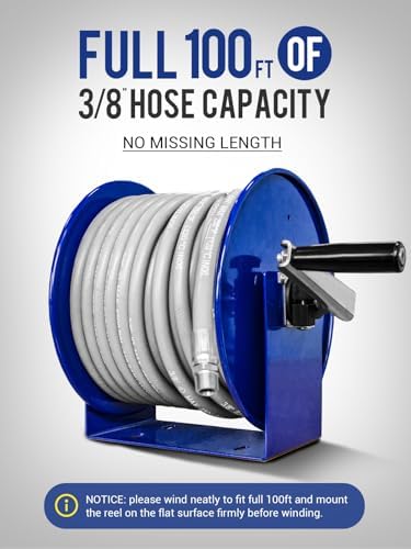 MEKOH Heavy Duty Pressure Washer Hose Reel 100FTx3/8” / 200FTx1/4”, 4500PSI - Image 2