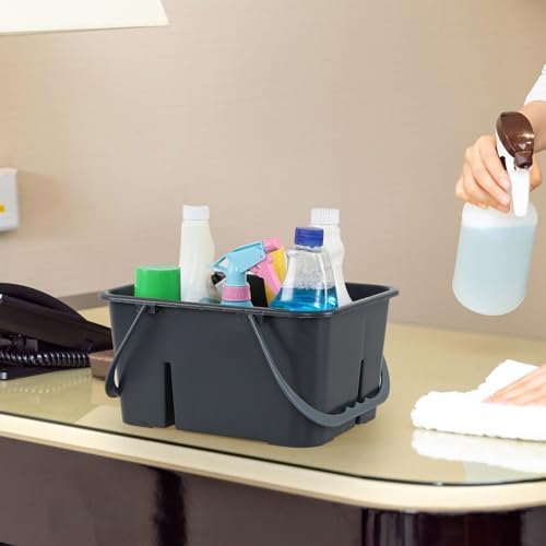 Plastic Portable Cleaning Caddy Organizer Tote with 4 Compartment - Image 6