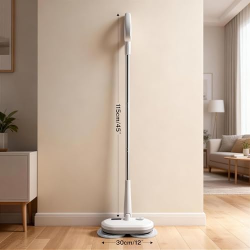 GOBOT Cordless Electric Spin Mop - Lightweight Powerful Cleaner for Hardwood, Tile, Laminate & Vinyl Floors with 6 Washable Pads (White, Blue, Red) - Image 7