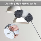 BOOMJOY Microfiber Feather Duster with 100 Inches Extendable Pole, 2 Pack Dusters for Cleaning Ceiling, Fan, Furniture - Image 2
