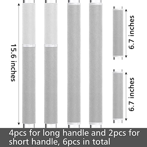 MRKG Refrigerator Handle Covers, Set of 6, Keep Your Kitchen Appliance Clean from Smudges, Drips, Food Stains, Oil. Fridge Handle Covers, Washable Without Fading or Cracking(Gray) - Image 6