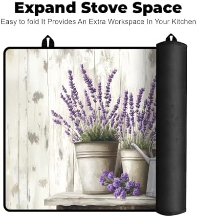 Heat-resistant Stove Top Cover - 28.5" X 20.5" Cooktop Protector Covers, Scratch-resistant Washable Pad Kitchen Countertop Mat (Purple, 28.5" x 20.5") - Image 6