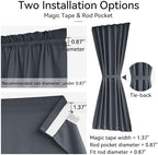 Vatge Sidelight Curtains for Front Door, 12 Inch Wide Narrow Window Curtains for Side Door, 1 Panel, W12 x L80, Grey - Image 2