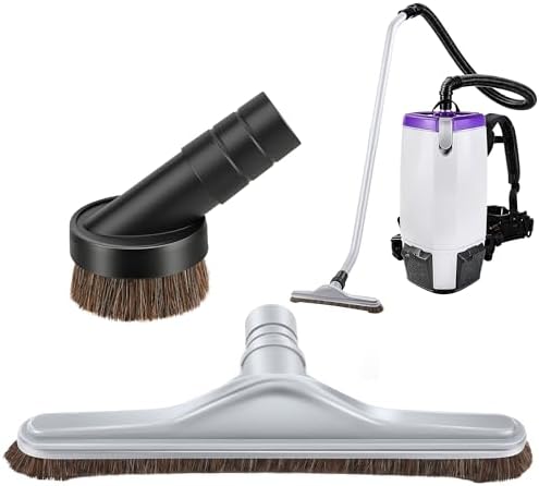14" Vacuum Floor Brush & 3" Round Dusting Brush with 1 1/2" Reducer Hard Floor Tool Replacement Kit Compatible with ProTeam 101446 Backpack Vacuum, Compatible with Hoover C2401(Horsehair) by HappyAlley