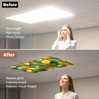 6 Pcs Fluorescent Light Covers for Ceiling Lights Stained glass seamless texture leaf for window colored glass 3d Magnetic Decorative Shade Filters 4x2 ft for Classroom Office Hospital Decor - Image 3