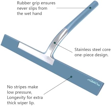 Large Shower Squeegee for Glass Doors, Richmirth 11 Inch Squiggy for Shower Glass Bathroom Squeegee Mop Wiper Cleaner Tool for Tile Wall, Car Glass, Window - Green - Image 3