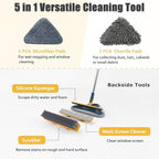 5-in-1 Wall Cleaner Mop with 79'' Long Handle, Triangle Head Wall Scrubber - Image 3