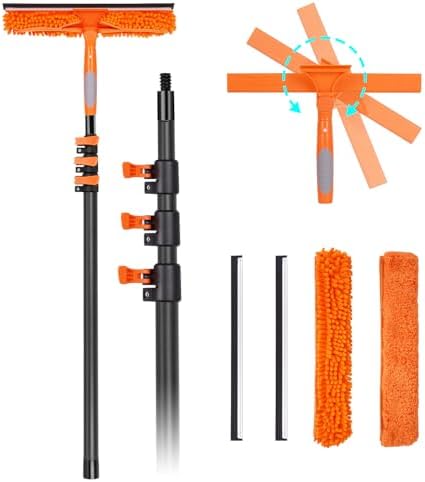 18FT Reach Carbon Fiber Window Squeegee with Extension Pole by Msnaile