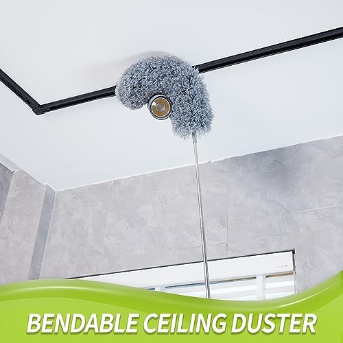 IVYROLL Duster with Extension Pole for Cleaning (2 Microfiber Heads Kit) - Image 3