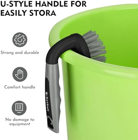 SetSail Scrub Brush, Stiff Bristle Cleaning Scrubber, 2 Pack(Black Grey) - Image 4