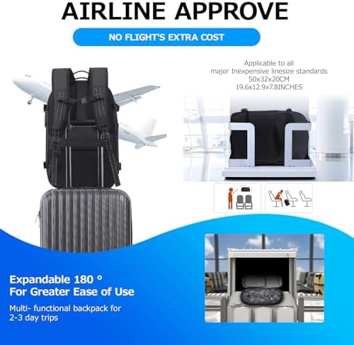KINGSLONG Vacuum Backpack Travel Vacuum Seal Compression Travel 60L Expandable Vacpack with Pump Ideal for Traveling Business Laptop (Portable Electric Air Pump Included) - Image 6