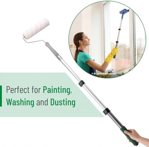 Bates- Telescopic Extension Pole, 3 Ft, Aluminum Alloy, Sturdy Multi-Purpose Extension Pole with Flip-Lock Design for Painting, Dusting and Cleaning - Image 4