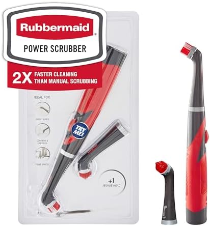 Rubbermaid Reveal Power Scrubber with Multi-Purpose & Grout Head, Cordless Electric Battery Powered Scrub Brush, Water Resistant, for Home/Kitchen/Bathroom/Grout/Tile/Shower/Tub by Rubbermaid